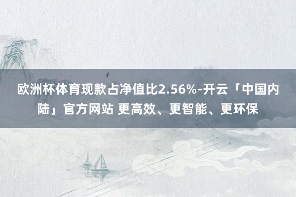 欧洲杯体育现款占净值比2.56%-开云「中国内陆」官方网站 更高效、更智能、更环保