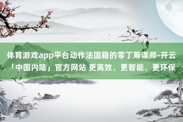 体育游戏app平台动作法国籍的零丁筹谋师-开云「中国内陆」官方网站 更高效、更智能、更环保