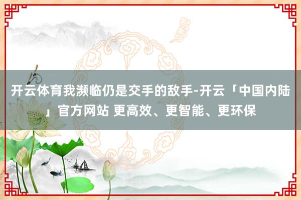 开云体育我濒临仍是交手的敌手-开云「中国内陆」官方网站 更高效、更智能、更环保