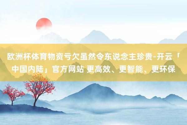 欧洲杯体育物资亏欠虽然令东说念主珍贵-开云「中国内陆」官方网站 更高效、更智能、更环保