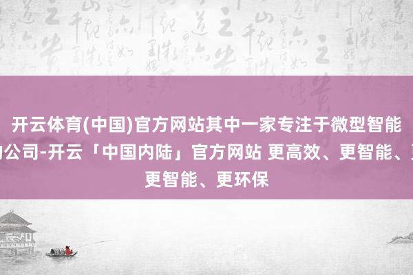 开云体育(中国)官方网站其中一家专注于微型智能农机的公司-开云「中国内陆」官方网站 更高效、更智能、更环保