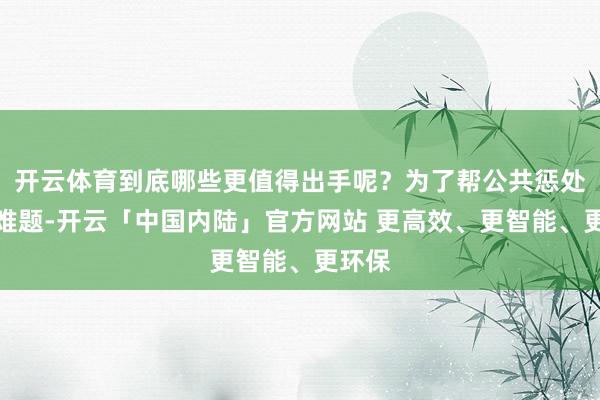 开云体育到底哪些更值得出手呢？为了帮公共惩处这个难题-开云「中国内陆」官方网站 更高效、更智能、更环保