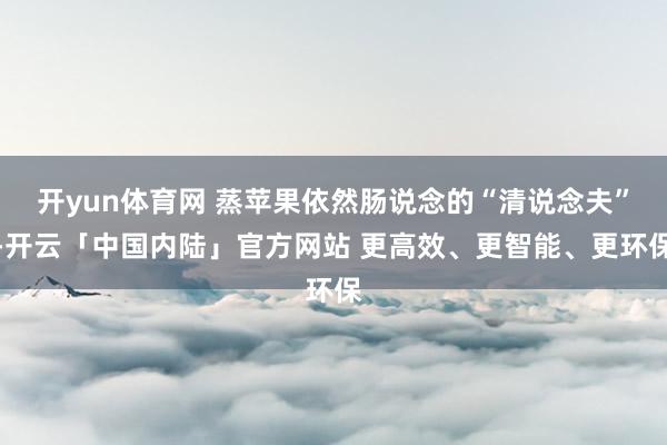 开yun体育网 蒸苹果依然肠说念的“清说念夫”-开云「中国内陆」官方网站 更高效、更智能、更环保